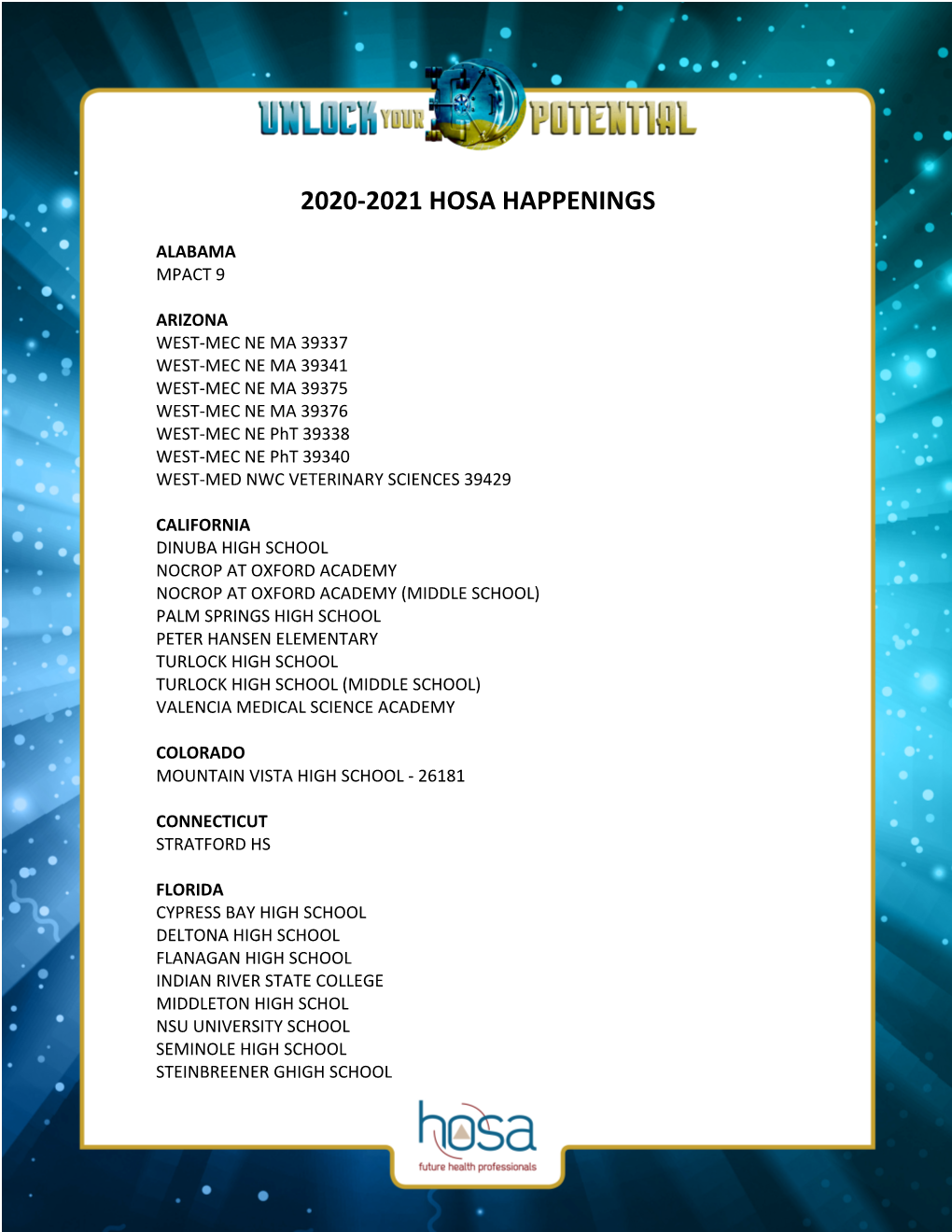 Hosa Happenings 2021