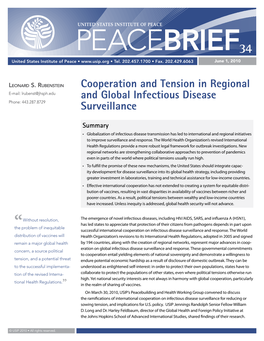 Cooperation and Tension in Regional and Global Infectious Disease