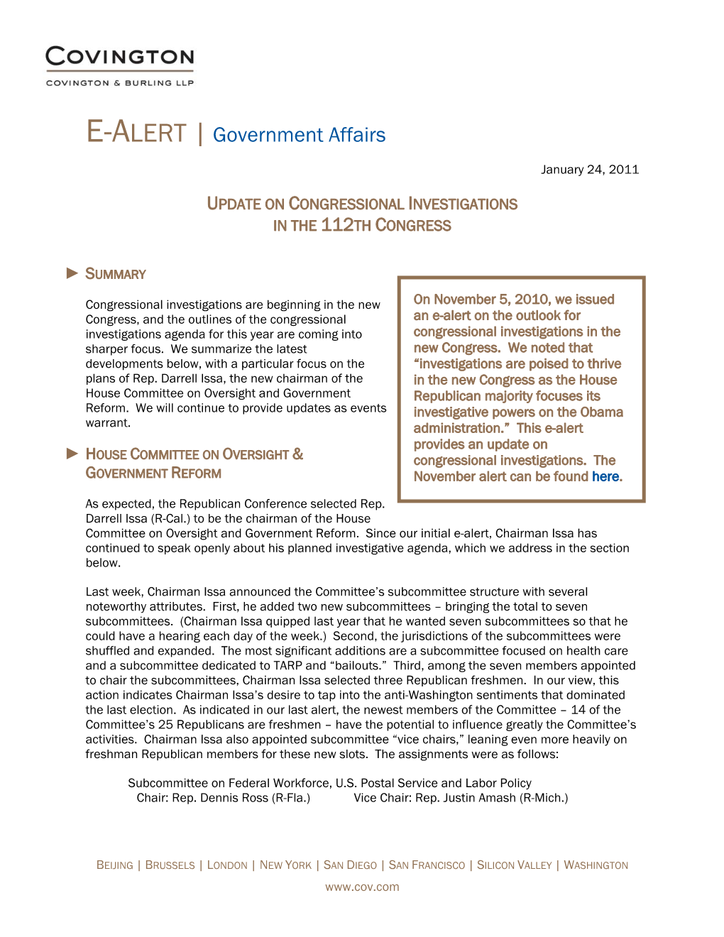 E-ALERT |Government Affairs