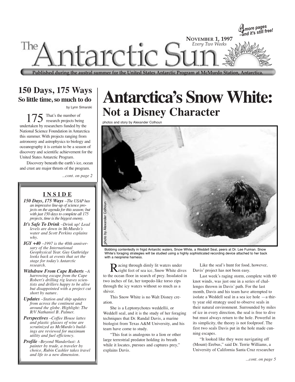 The Antarctic Sun, November 1, 1997