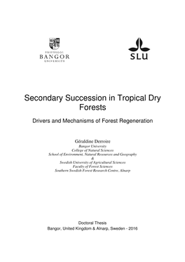 Secondary Succession in Tropical Dry Forests