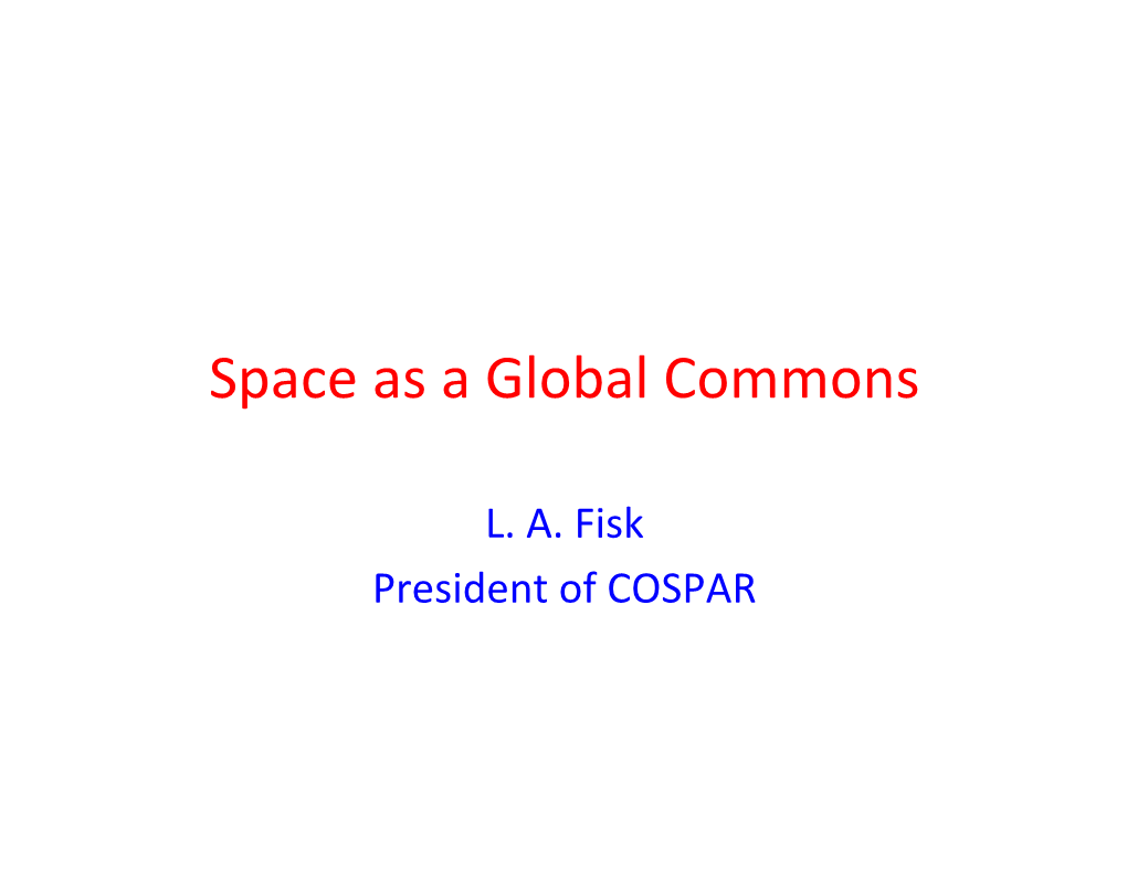 Space As a Global Commons