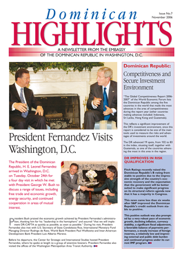 Highlightsa Newsletter from the Embassy of the Dominican Republic in Washington, D.C