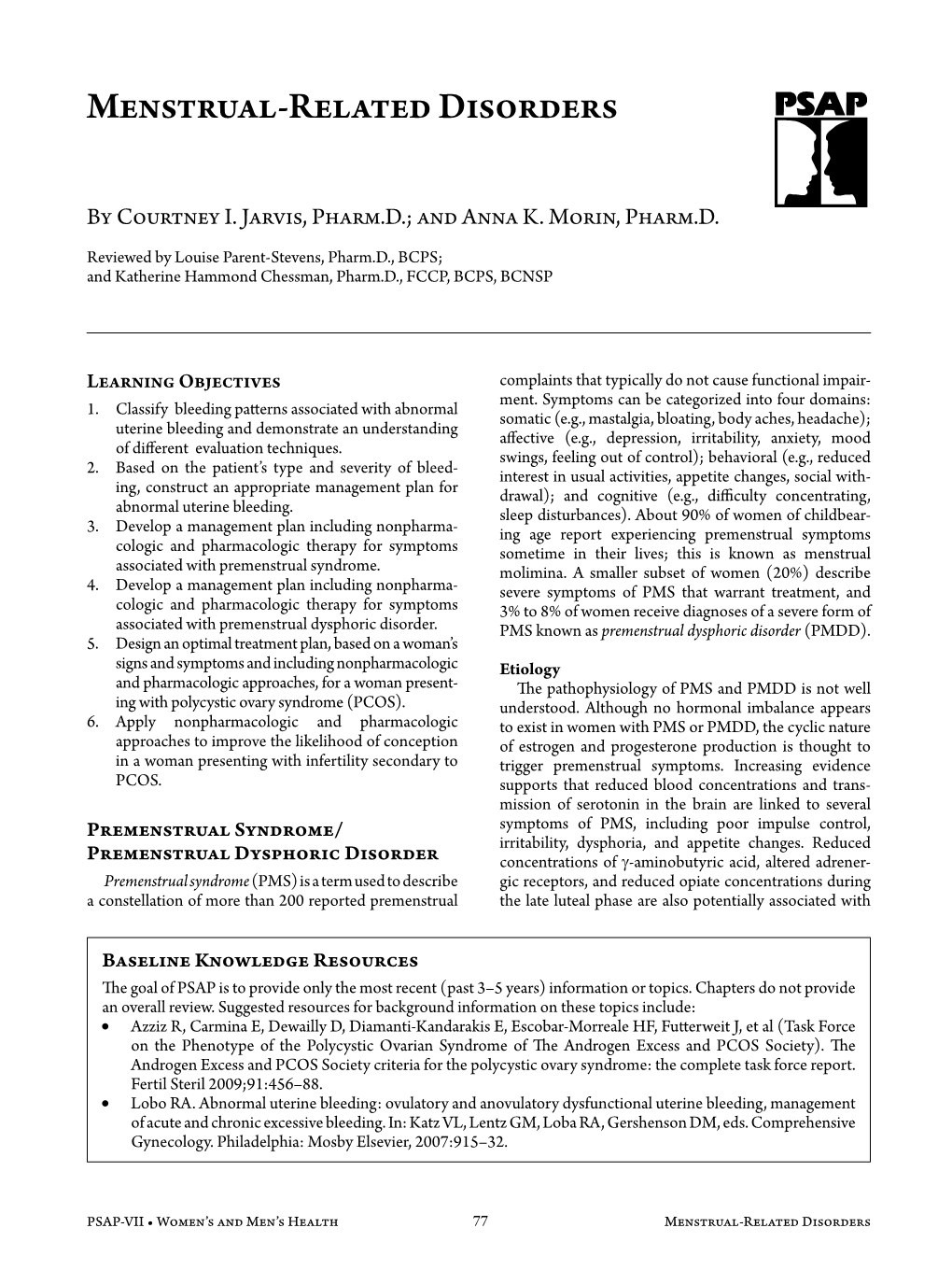 Menstrual-Related Disorders