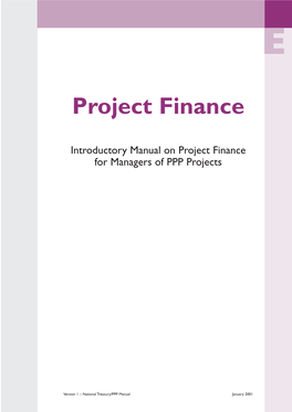 Introductory Manual on Project Finance for Managers of PPP Projects
