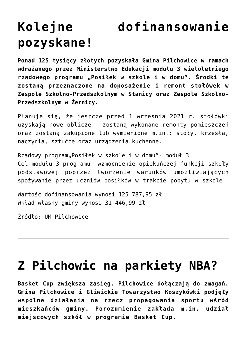 Z Pilchowic Na Parkiety NBA?