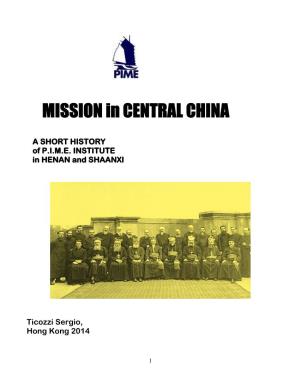 MISSION in CENTRAL CHINA
