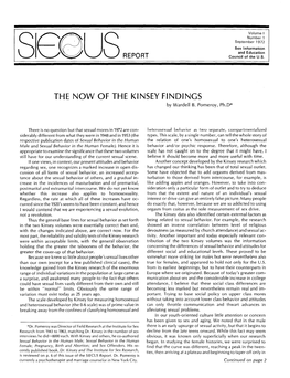 THE NOW of the KINSEY FINDINGS by Wardell B