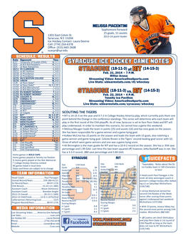Syracuse Ice Hockey Game Notes