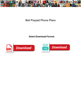 Bell Prepaid Phone Plans