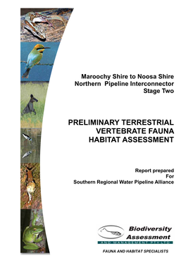 Preliminary Terrestrial Vertebrate Fauna Habitat Assessment