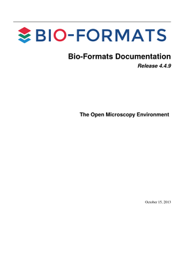 Bio-Formats Documentation Release 4.4.9