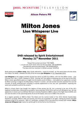 Milton Jones Lion Whisperer Live