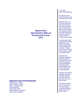 Report of the Administrative Office of Pennsylvania Courts 2010