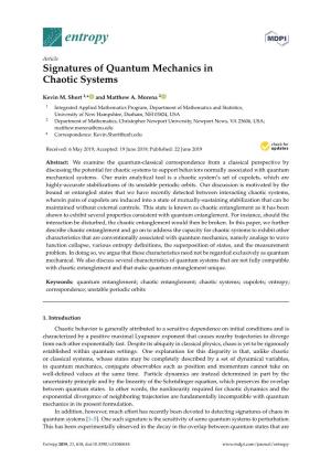 Signatures of Quantum Mechanics in Chaotic Systems