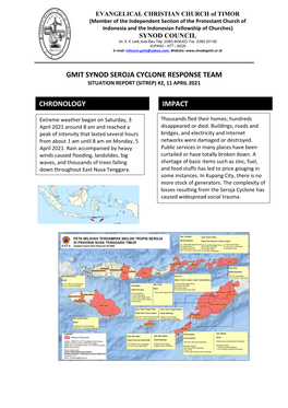 Gmit Synod Seroja Cyclone Response Team Chronology