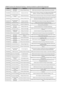 EPSRC Centres for Doctoral Training