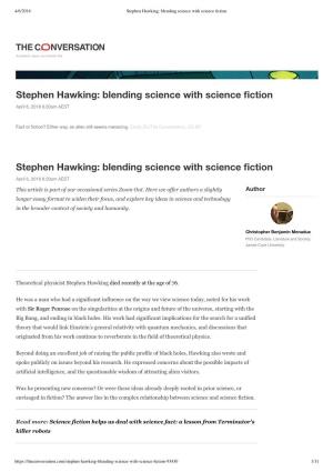 Stephen Hawking: Blending Science with Science ﬁction