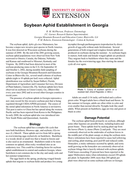 Soybean Aphid Establishment in Georgia