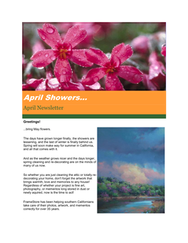 April Showers... April Newsletter