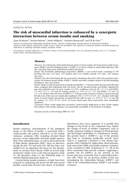 Downloaded from Bioscientifica.Com at 09/27/2021 10:29:16PM Via Free Access 642 a M Bennet and Others EUROPEAN JOURNAL of ENDOCRINOLOGY (2002) 147