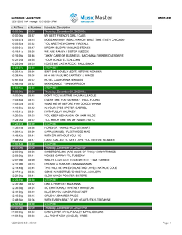 Schedule Quickprint TKRN-FM