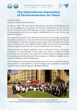 The International Association of Parliamentarians for Peace
