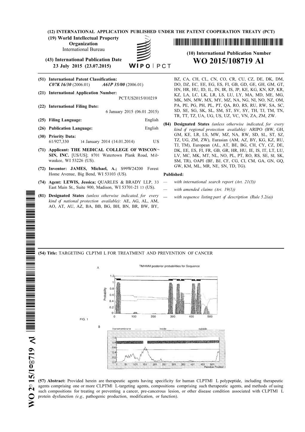 WO 2015/108719 Al 23 July 2015 (23.07.2015) P O P C T