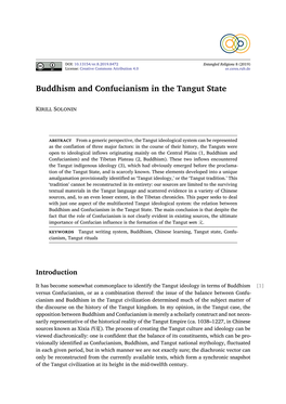 Buddhism and Confucianism in the Tangut State