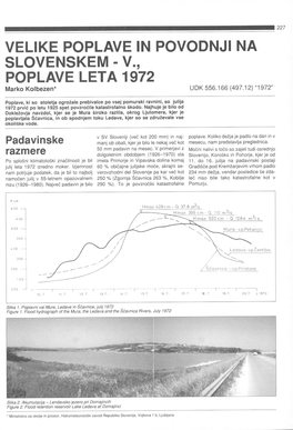 V., POPLAVE LETA 1972 Marko Kolbezen* UDK 556.166 (497.12)