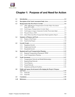 Chapter 1: Purpose of and Need for Action