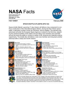 + STS-122 Fact Sheet
