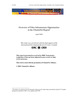 Overview of Fibre Infrastructure Opportunities in the Ubuntunet Region1