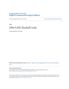 2004 AASU Baseball Guide Armstrong State University