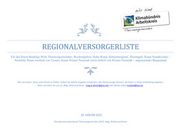Regionalversorgerliste