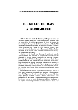 De Gilles De Rais a Barbe-Bleue