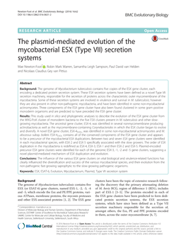 The Plasmid-Mediated Evolution of the Mycobacterial ESX (Type VII