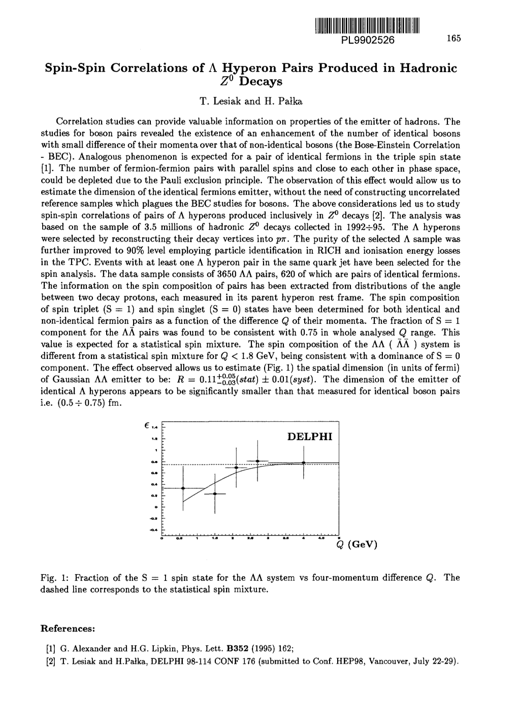 Spin-Spin Correlations of a Hyperon Pairs Produced in Hadronic Z° Decays T