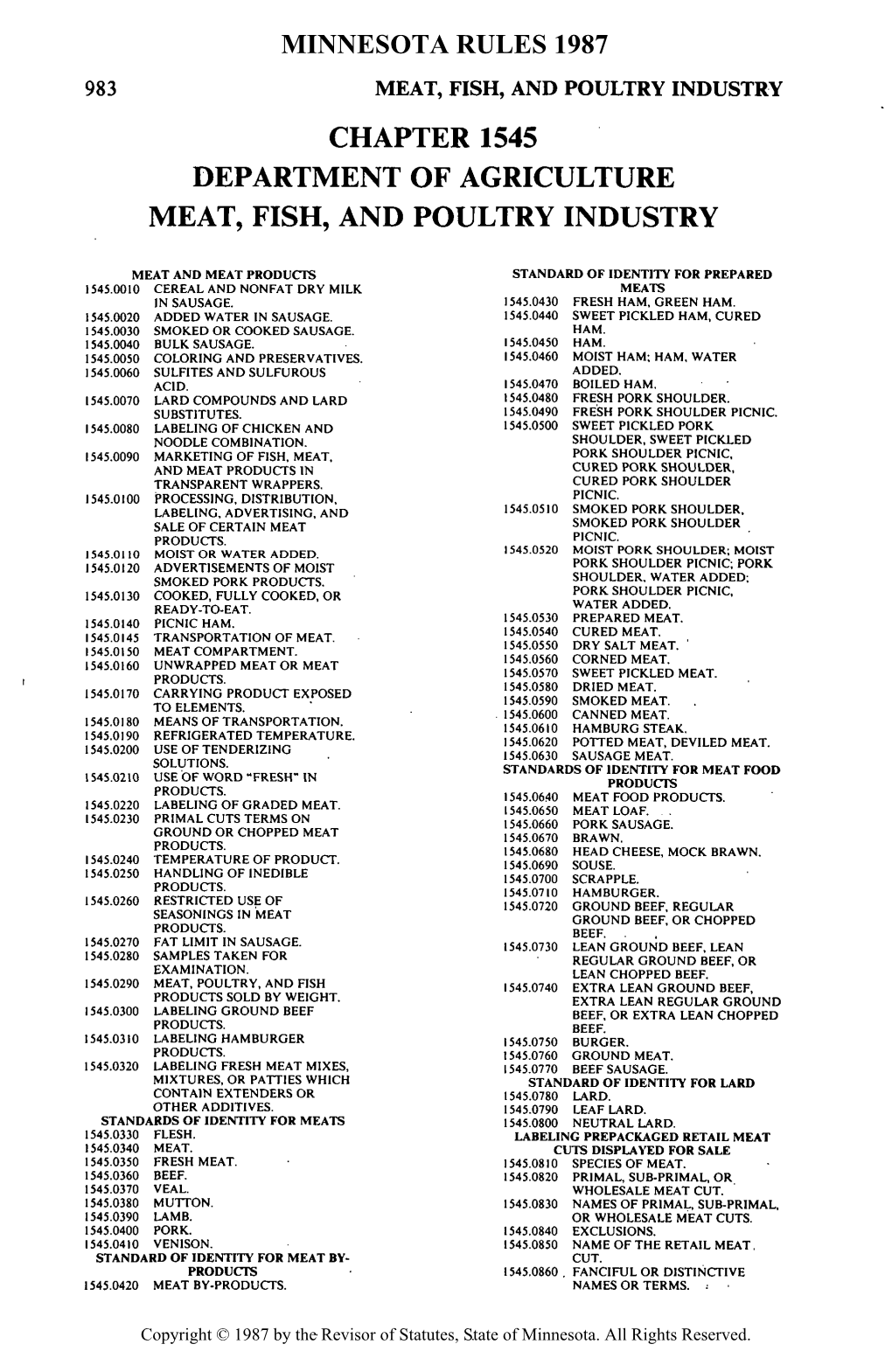 Chapter 1545 Department of Agriculture Meat, Fish, and Poultry Industry