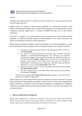 AL/01-Planning Advisory Page 1 of 8 National Centre for Antarctic