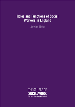 Roles and Functions of Social Workers in England