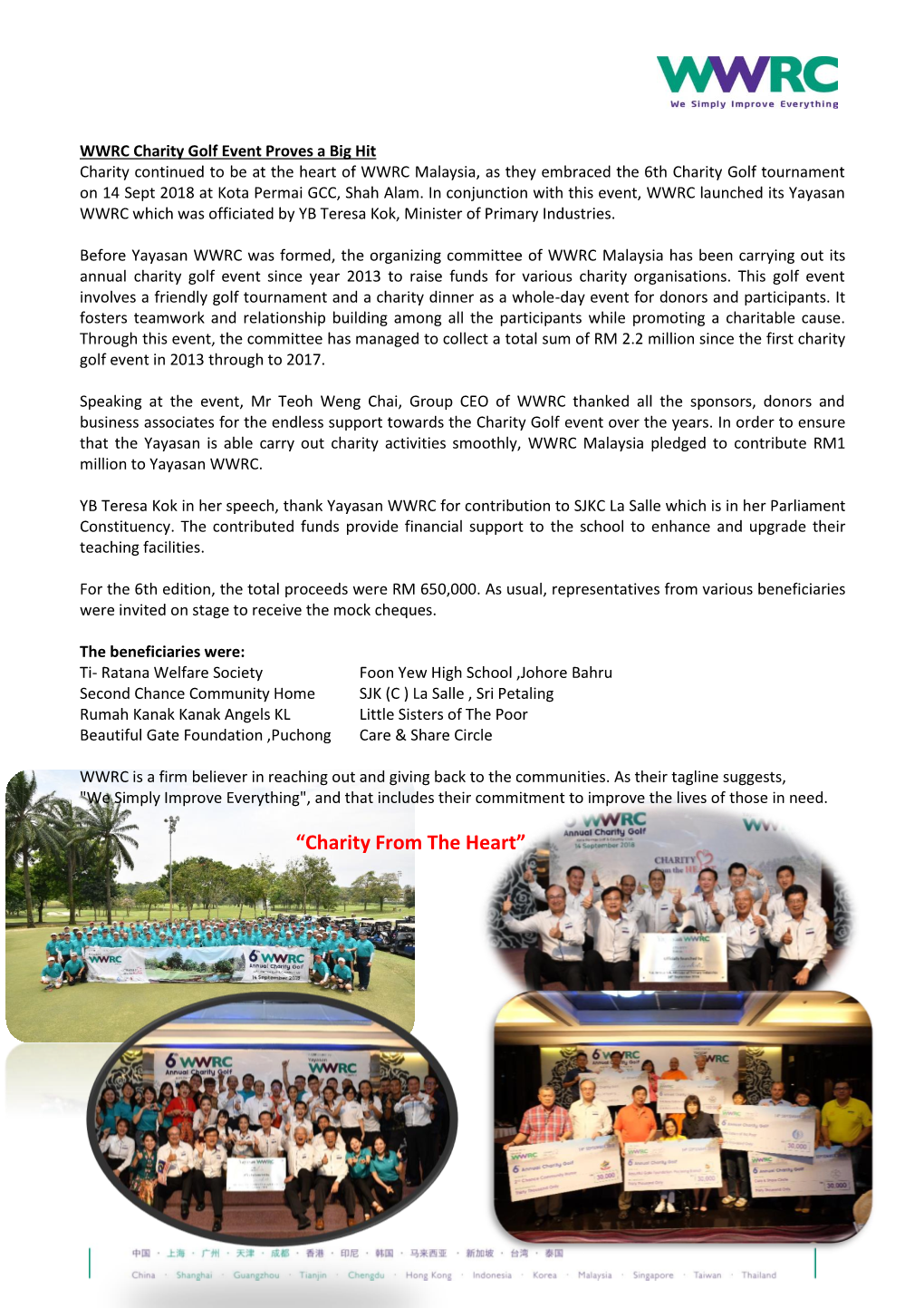 WWRC 2018 Golf Charity