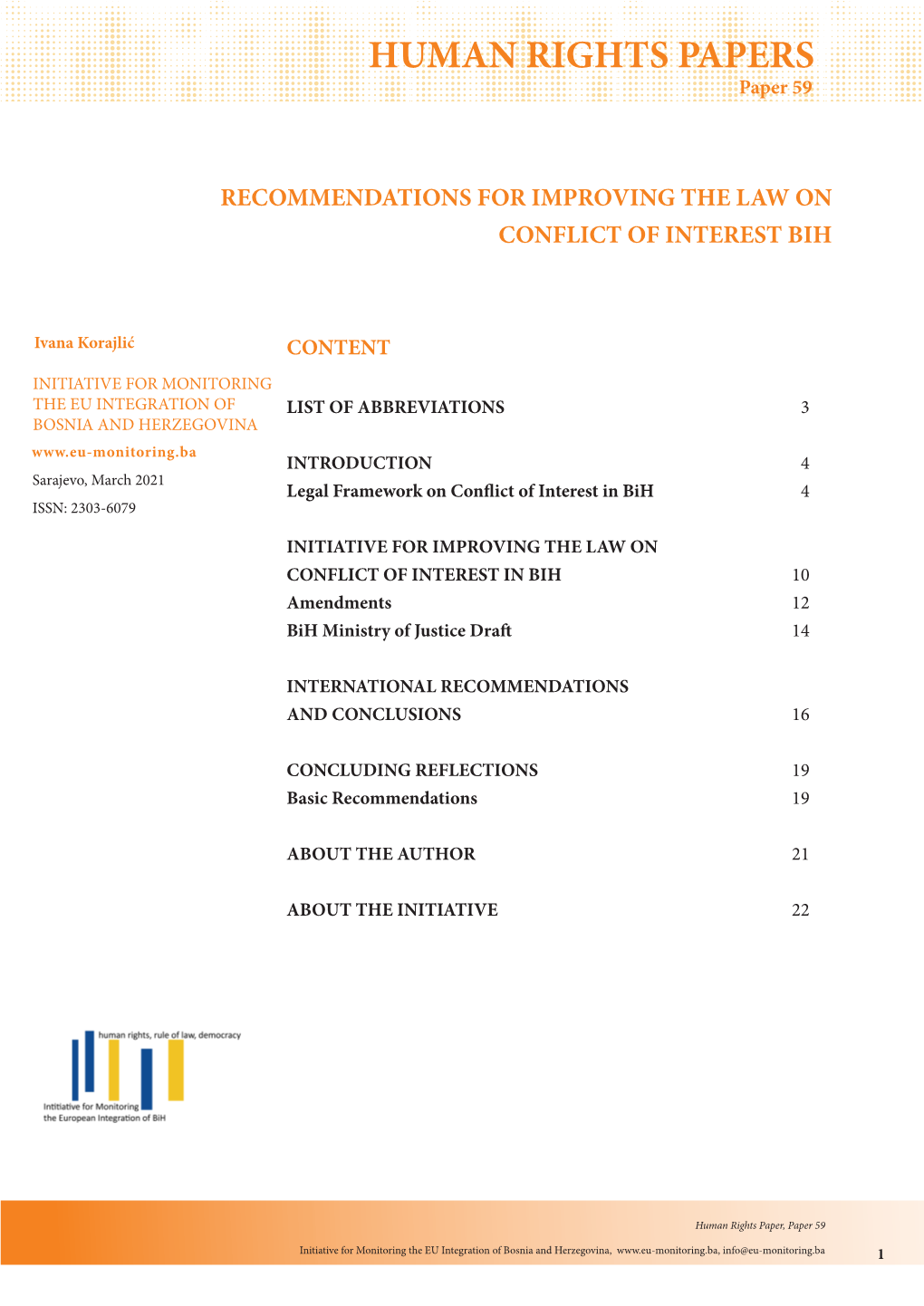 HUMAN RIGHTS PAPERS Paper 59