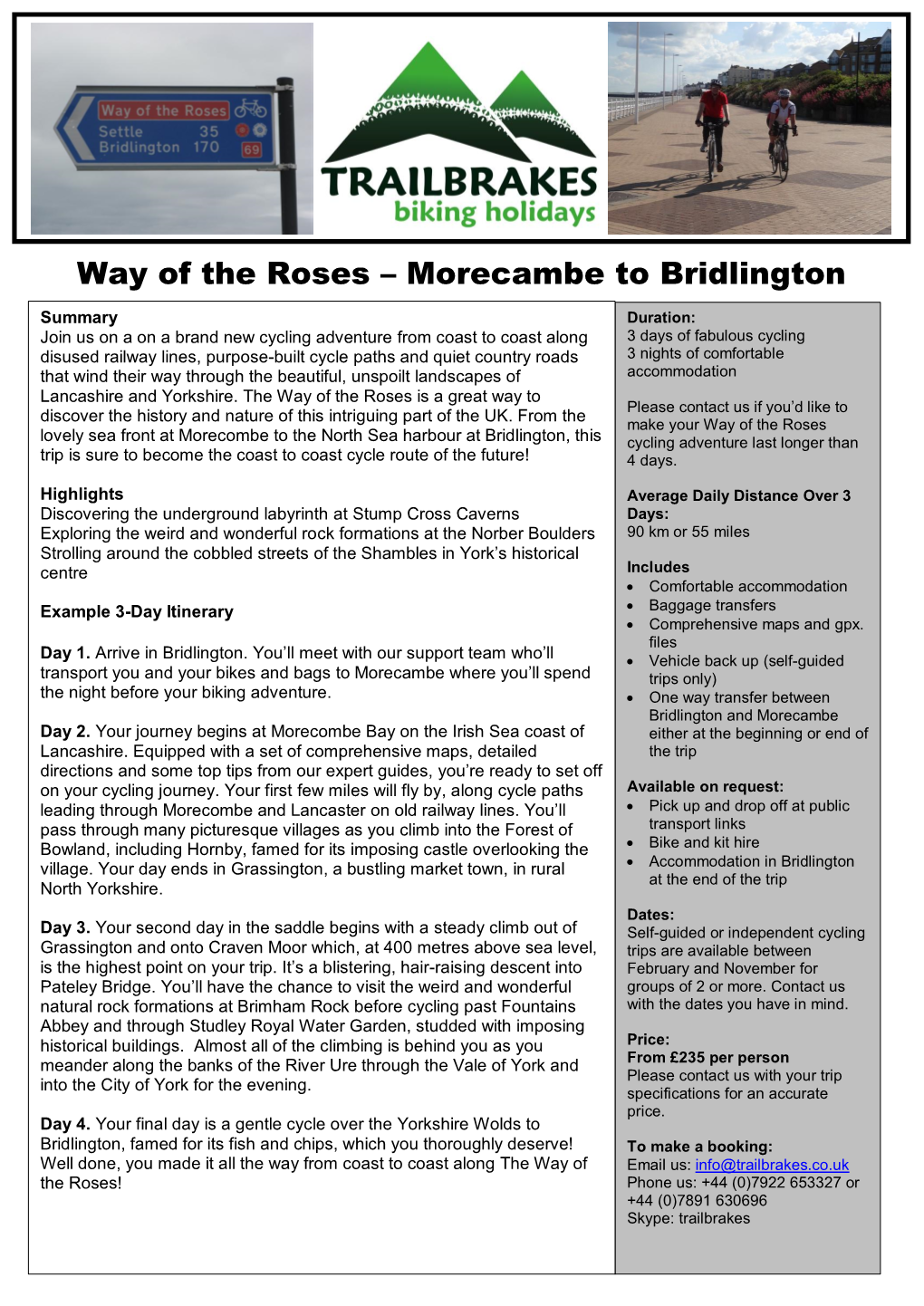 Way of the Roses – Morecambe to Bridlington 7 Stanes Skills Weekend