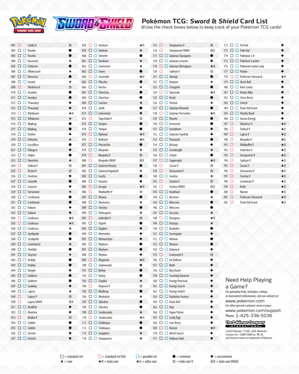 Pokémon TCG: Sword & Shield Card List