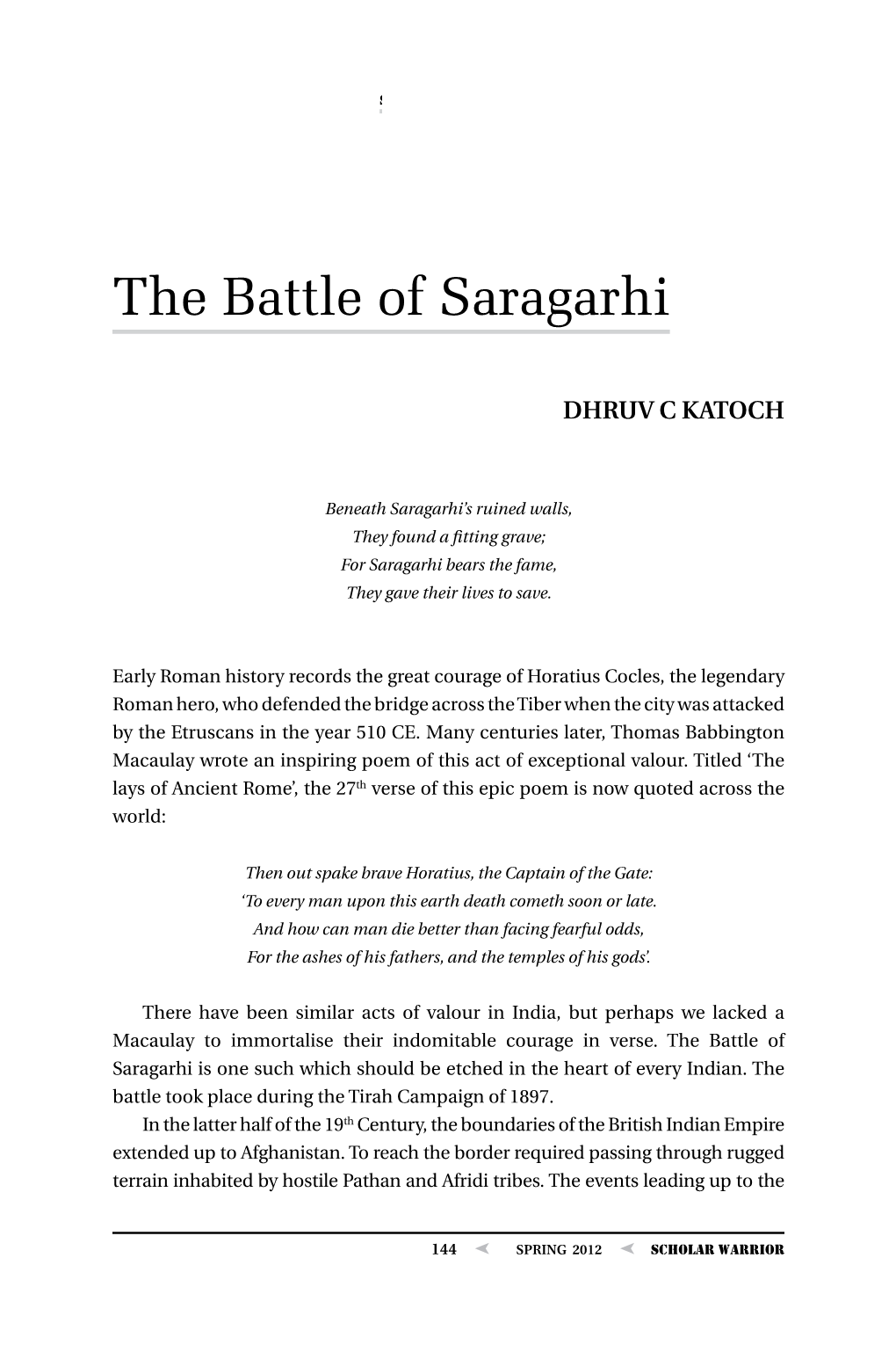 The Battle of Saragarhi