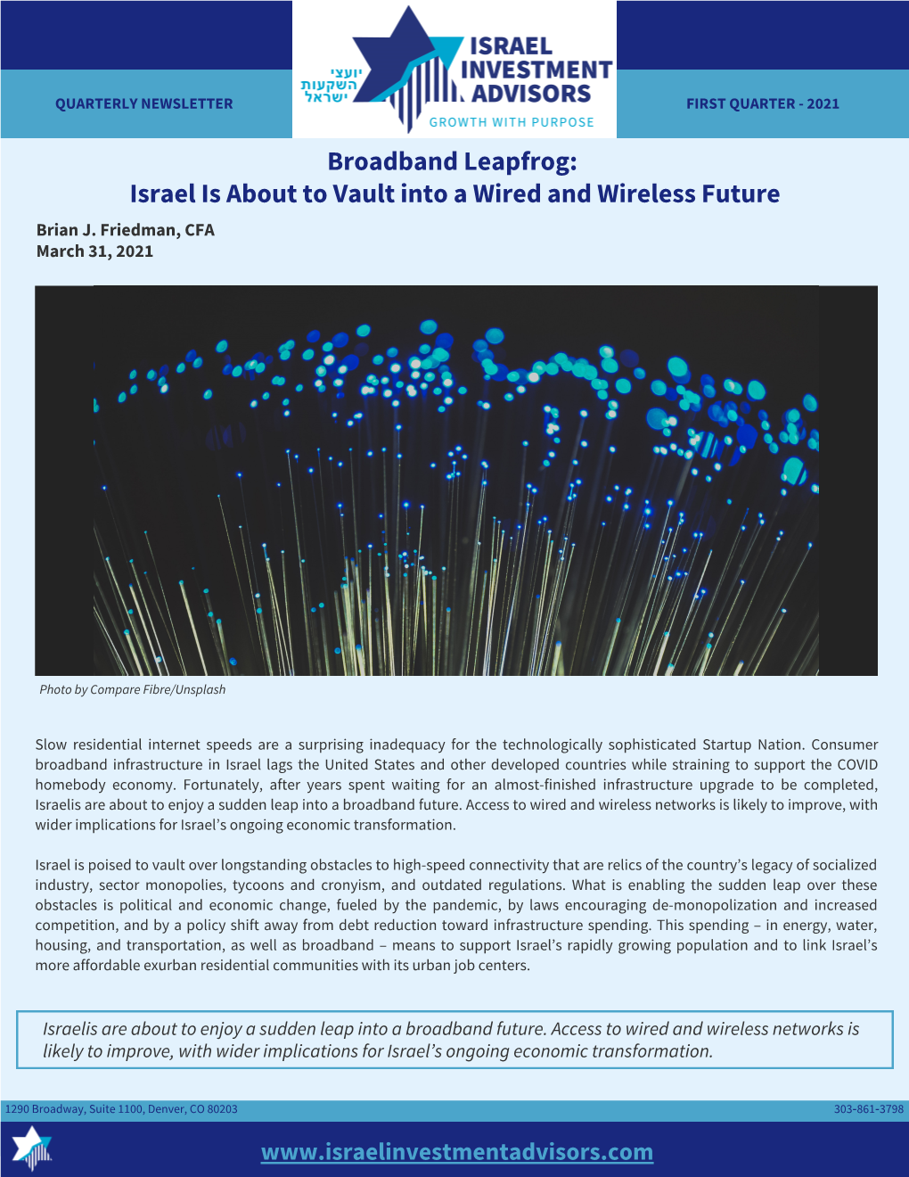 Broadband Leapfrog: Israel Is About to Vault Into a Wired and Wireless Future Brian J