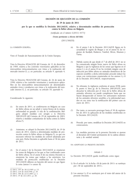Decisión De Ejecución De La Comisión, De 29 De Junio De 2011, Por La Que