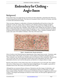 Embroidery for Clothing – Anglo-Saxon