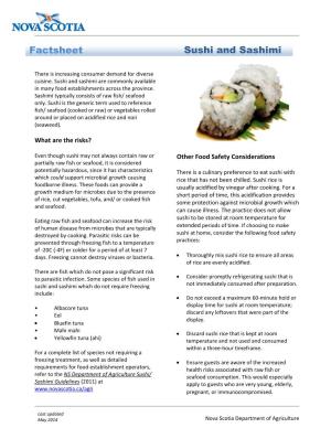 Factsheet Sushi and Sashimi